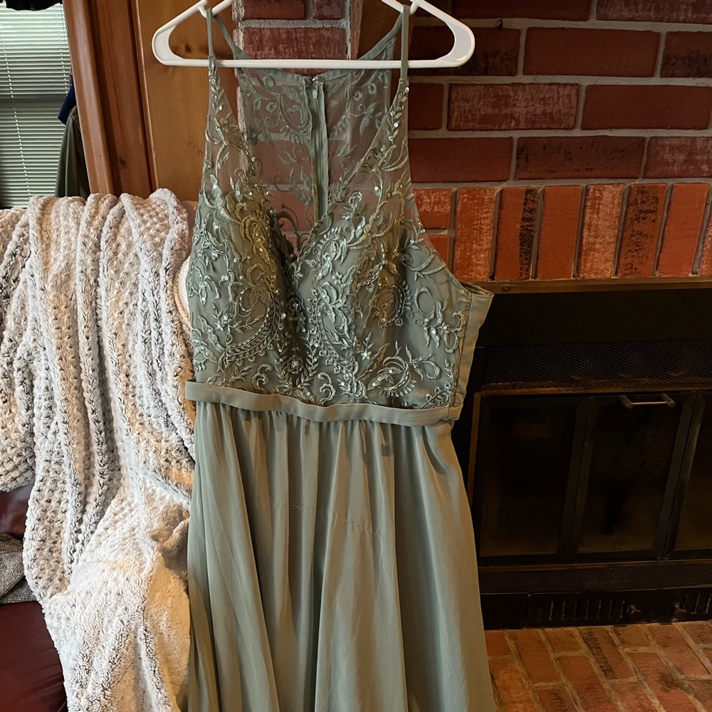 Kennedy blue Jasmine - Beaded bridesmaids dress in Moss size 18 has pockets!